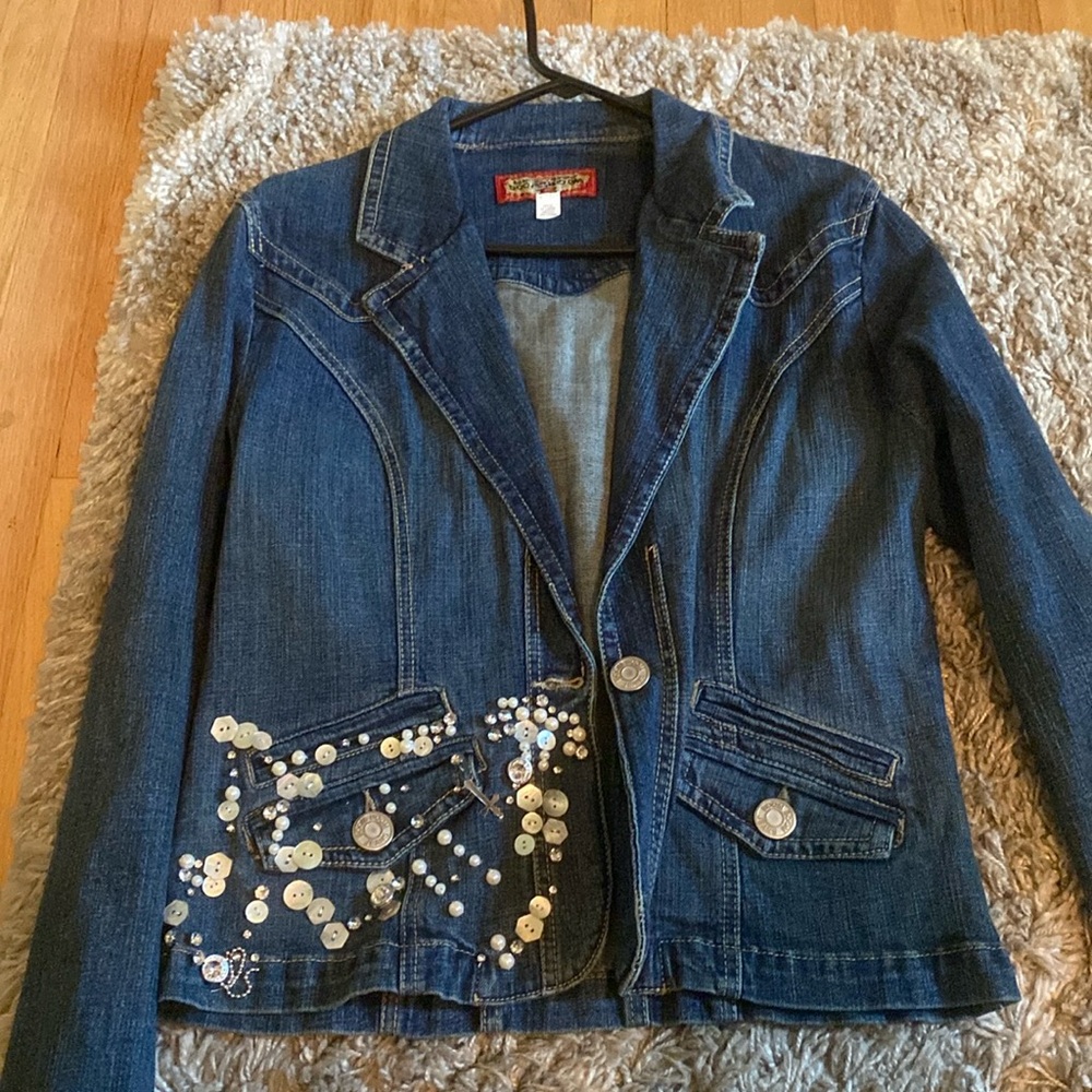NWOT Denim Jacket with some rhinestone details